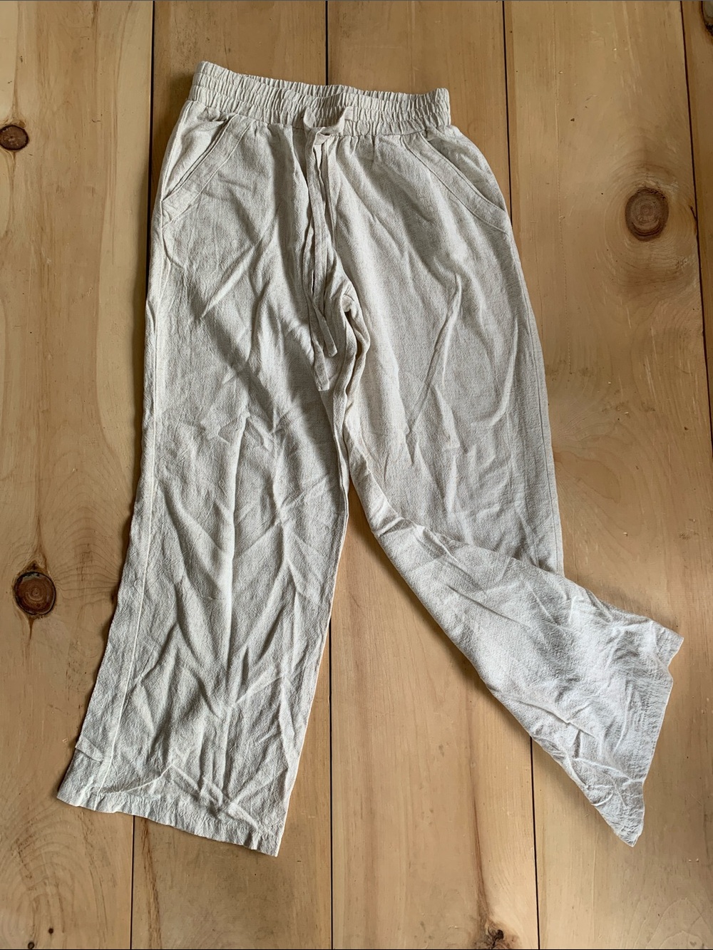 Cream drawstring Pants